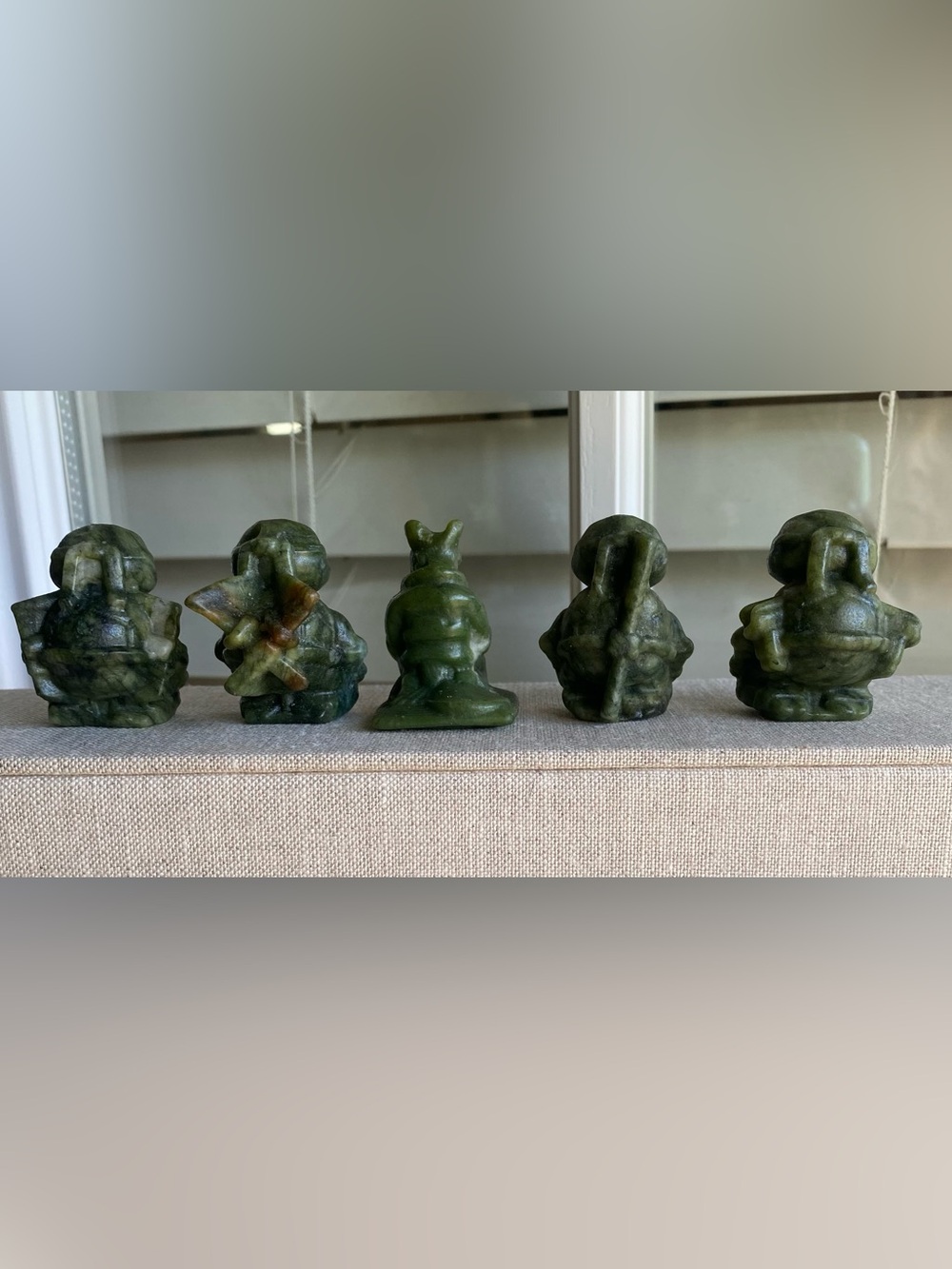 Cowabunga! 🐢 Carved Jade Teenage Mutant Ninja Turtles Complete 5-Piece Set - Picture 9 of 11
